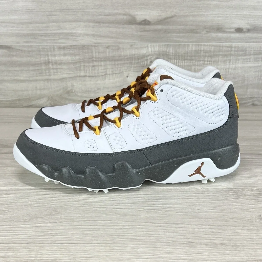 Nike Air Jordan 9 G Golf Nrg U24 White-University Gold FN6931-100 Men's Size 10
